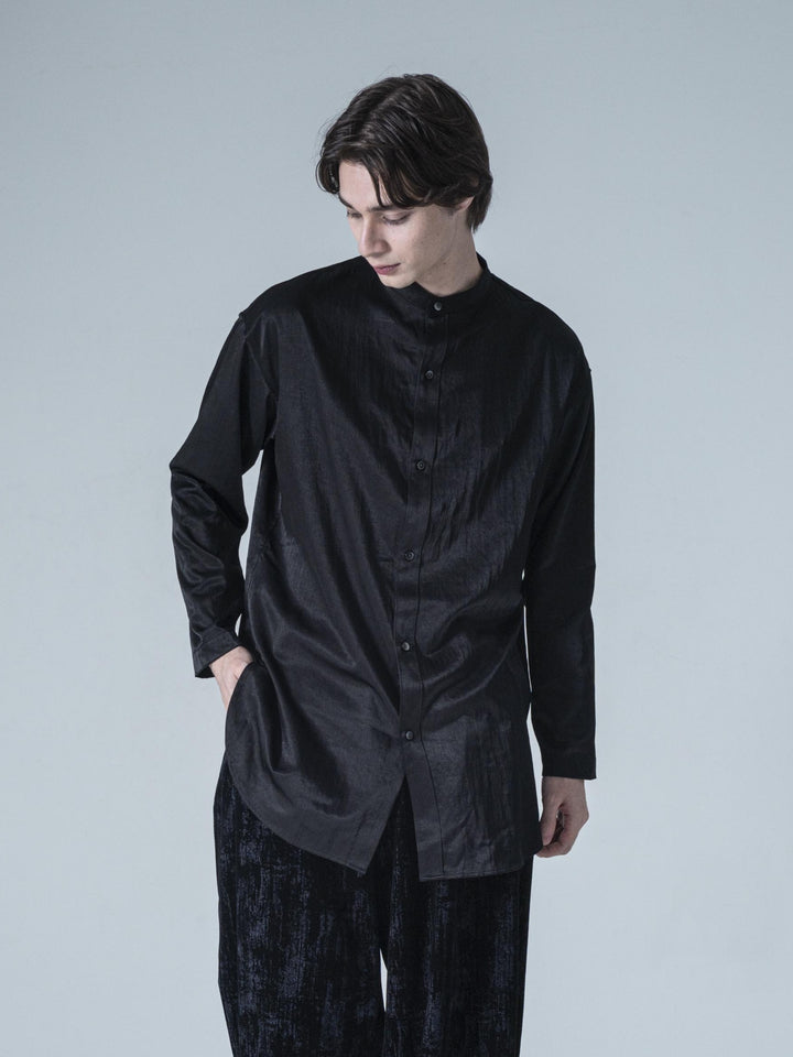 【NEW】バンドカラーロングシャツ
