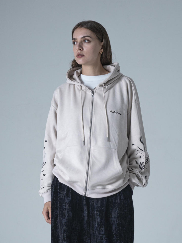 【NEW】トライバルフラワー刺繍ZIP UPフーディ